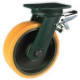 Roulette polyurethane FORTHANE® pivotante à frein diamètre 150 mm - 1000 Kg