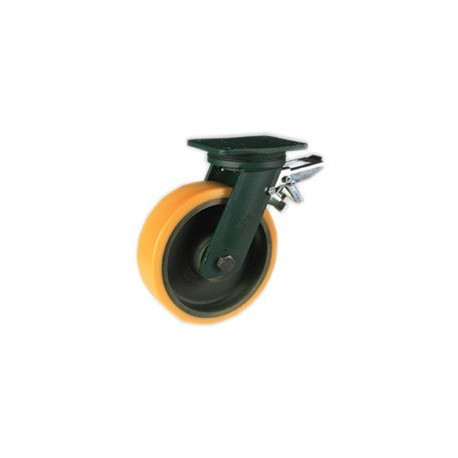 Roulette polyurethane FORTHANE® pivotante à frein diamètre 150 mm - 1000 Kg