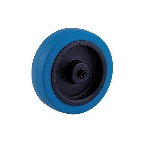 Roue caoutchouc EASYROLL® BLEU 100 x 35 moyeu 40 axe 12 mm à rouleaux - 180 Kg