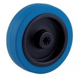 Roue caoutchouc EASYROLL® BLEU 125 x 38 moyeu 50 axe 15 mm à rouleaux - 250 Kg