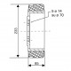 Roue motrice MIC 233 x 85 bandage Polyuréthane profil Cranté