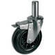 Roulette pivotante à frein caoutchouc diamètre 160 mm  TIGE LISSE  Ø 26 - 150 Kg