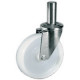 Roulette pivotante polyamide blanc diamètre 100 mm TIGE LISSE  Ø 22 - 200 Kg