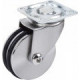 Roulette roue alluminium nickelé style pivotante diamètre 75 mm - 45 Kg