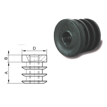 Embout taraudé pour tube rond 18 - M10 