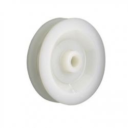 Poulie de diam 30/22 mm en polyamide PA 6 Blanc a palier lisse pour cable diam 5 mm CMU de 20 kg