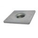 Platine inox carré 40/40, taraudage M12, épaisseur 3 mm