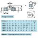 Charnière alesage traversant en polyamide renforcé et axe inox, 32x32 entraxe 20x20 pour vis M4