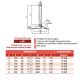 Pied articulé oscillant embase diam 85 et tige acier M20 long. 200 charge max 15 000 N