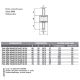 Plots cylindriques Mâle/Mâle 70x50 M12x37 60 Sh