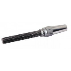 Embout fileté à serrage manuel rapide pas à droite (INOX) M6*47 pour câble Ø 3mm