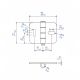 Charnière réglable fixation sur plat 50 x 65 mm, axe Ø 8 (capacité/porte 30 kg)