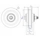 Galet fonte Ø 108 mm monté sur roulement à billes