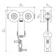 Chariot à support oscillant équipé de galets acier montés sur roulements à billes - câble 10 à 25 maxi (capacité/chariot 20 kg)