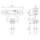 Monture inox (galets Delrin, axes lisses, vis d'accrochage M10)