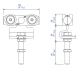 Monture inox (galets Delrin, axes lisses, vis d'accrochage M12) (pour portes de 100 kg maxi)