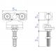 Monture inox (galets Delrin, axes lisses, vis d'accrochage M12) (pour portes de 100 kg maxi)