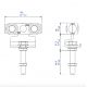Monture inox (galets inox montés sur roulements à billes inox, vis d'accrochage M12) (pour portes de 200 kg maxi)