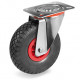 Roulette fixe, diamétre 260 fixation platine zingée, mousse increvable, charge 150 kg