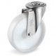Roulette pivotante, diamètre 100 fixation à trou central ( oeil ), polyamide, charge 150 Kg