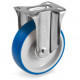 Roulette polyuréthane BLEU-SOFT® fixe diamètre 100 mm roulement à billes - 120 Kg