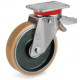 Roulette polyurethane FORTHANE®  pivotante à frein diamètre 80 mm - 200 Kg