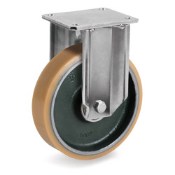 Roulette polyurethane FORTHANE® pivotante à frein diamètre 125 mm - 560 Kg