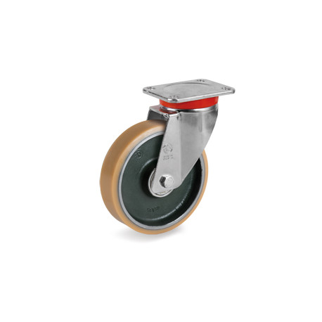 Roulette polyurethane FORTHANE® pivotante diamètre 200 mm - 1000 Kg