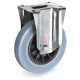Roulette INOX caoutchouc gris fixe diamètre 160 mm - 150 Kg