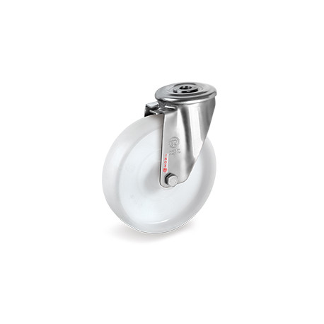 Roulette à oeil INOX polyamide 6 pivotante diamètre 125 mm - 220 Kg