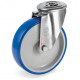 Roulette à oeil INOX polyuréthane BLEU-SOFT® pivotante diamètre 80 mm - 75 Kg