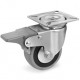 Roulette caoutchouc gris pivotante à frein diamètre 75 mm roulement à billes - 60 Kg