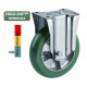 Roulette Polyuréthane vert ERGO-SOFT® fixe diamètre 125 mm à platine - 220 Kg