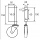 Roulette à SUSPENSION léger de portail , diamètre 100 mm - 57 Kg