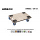 BOY MOBILIX® 600x400 Roulettes 4x Pivotantes Caoutchouc BLEU - 450 Kg