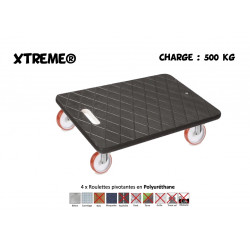 BOY XTREME® 600x400 Roulettes 4x Pivotantes Polyuréthane ROUGE - 500 Kg