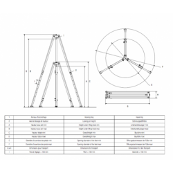 Tripode aluminium pliable 500kg H2