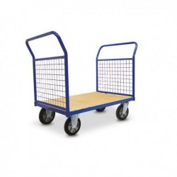 Chariot 2 dossiers grillagés amovibles 800kg - Dim:(L) 900 x (l) 605