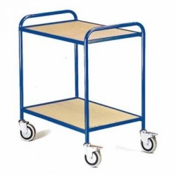 Chariot magasin à 2 plateaux bois amovibles 200kg - Dim:(L) 790 x (l) 470