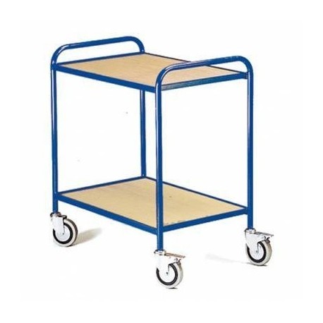 Chariot magasin à 2 plateaux bois amovibles 200kg - Dim:(L) 790 x (l) 470