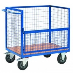 Chariots containers grillagés sans couvercle 500kg - Dim:(L) 1006 x (l) 656