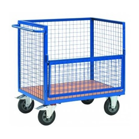 Chariots containers grillagés sans couvercle 500kg - Dim:(L) 1206 x (l) 756