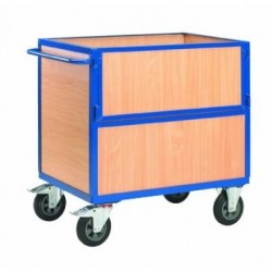 Chariots containers bois sans couvercle 500kg - Dim:(L) 1000 x (l) 645