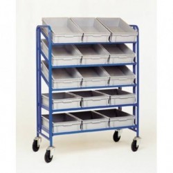 Porte-bacs supports inclinables et réglables - avec 15 bacs - 1240 x 610 mm 200kg - Dim:(L) 1240 x (l) 610